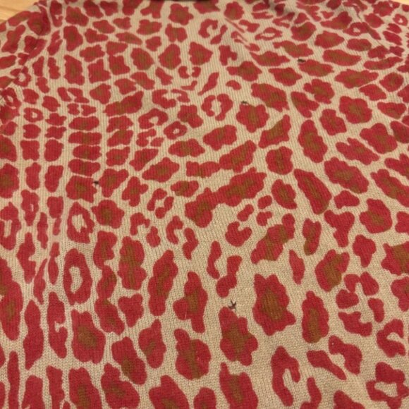 White + Warren Cashmere Sweater Animal Print Tan Red Women Size S - SEE DETAILS - Picture 7 of 9